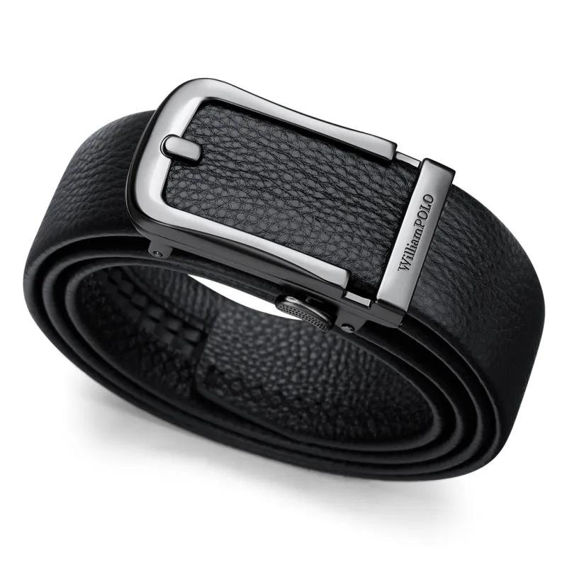 WilliamPOLO Cow Leather/PVC Leather Belts Men's 3.5cm Width-8