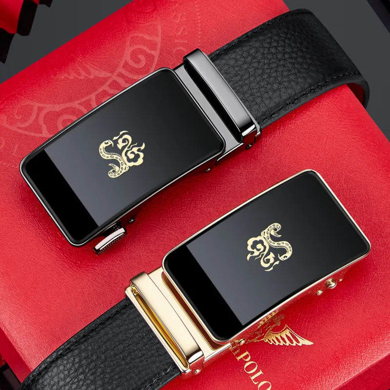 WilliamPOLO Cow Leather Leather Belts Men's 3.5cm Width-3