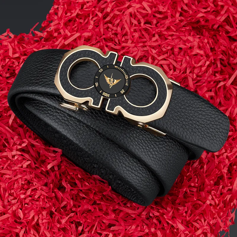 WilliamPOLO Cow Leather Belt Men's 3 Colors Available For Selection 3.5cm Width-8