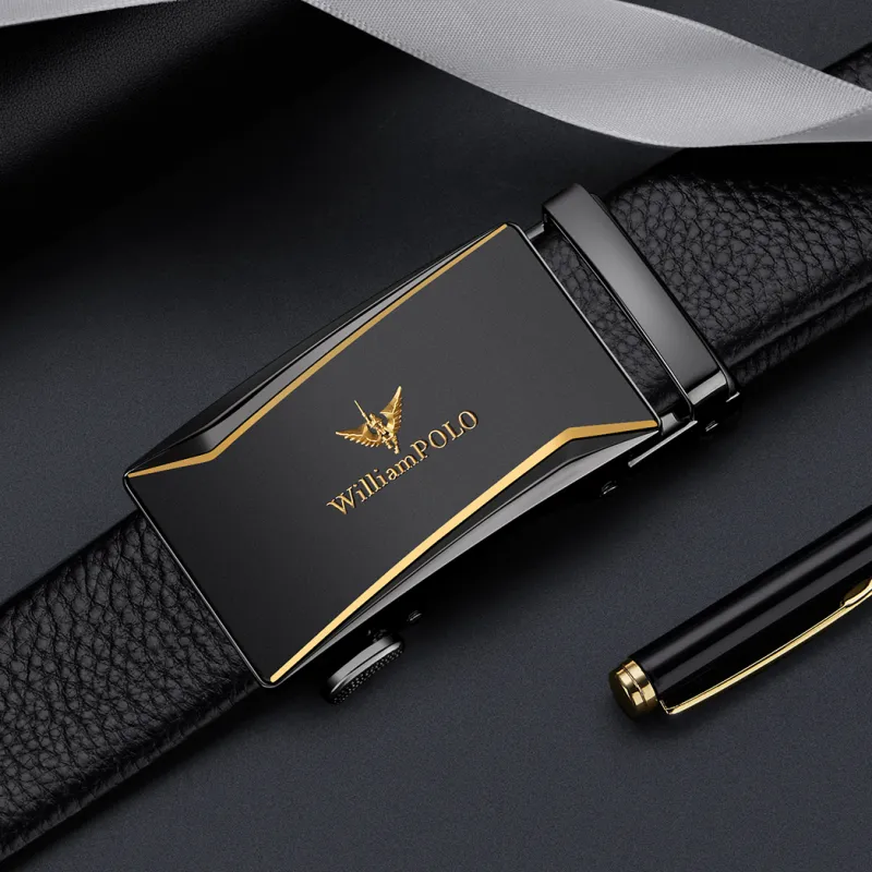 WilliamPOLO Top Grain Cow Leather Leather Belts Men's Multicolor 3.5cm Width-18
