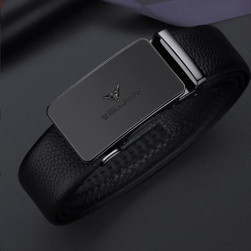 WilliamPOLO Cow Leather Belts Men's Width 3.5CM-6