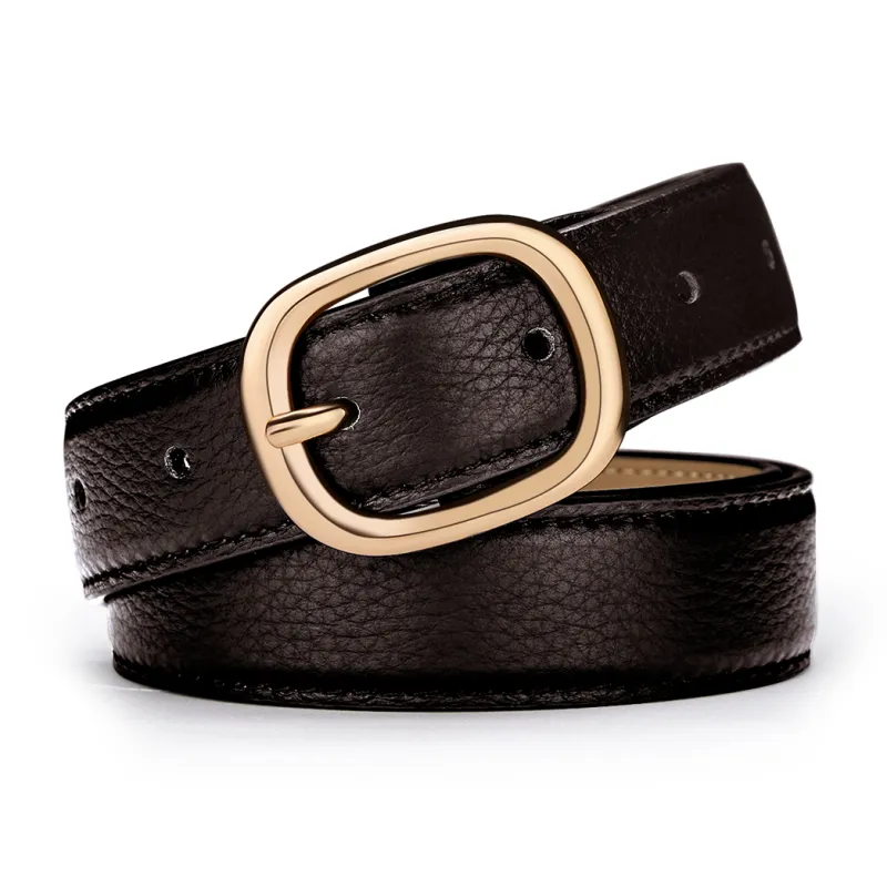 WilliamPOLO Cow Leather Leather Belts Women's Width 2.8CM-1