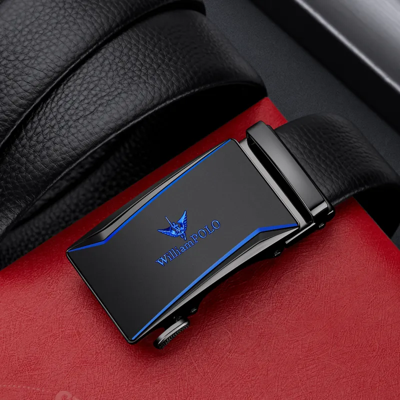 WilliamPOLO Top Grain Cow Leather Leather Belts Men's Multicolor 3.5cm Width-5