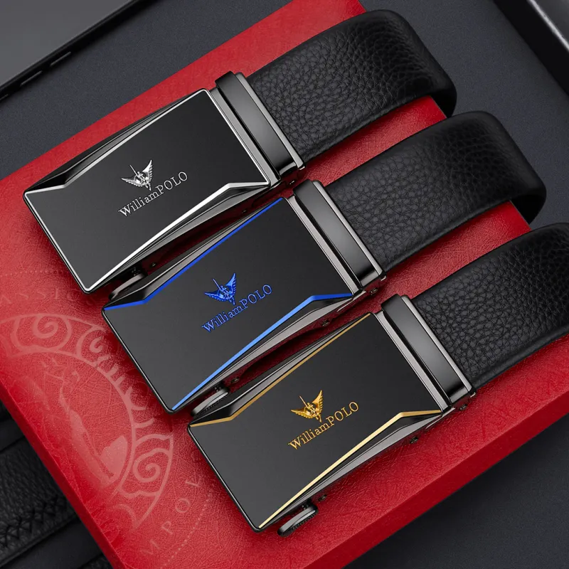 WilliamPOLO Top Grain Cow Leather Leather Belts Men's Multicolor 3.5cm Width-6