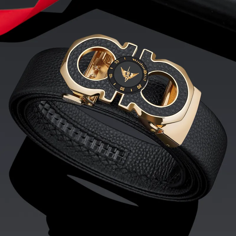 WilliamPOLO Cow Leather Belt Men's 3 Colors Available For Selection 3.5cm Width-9