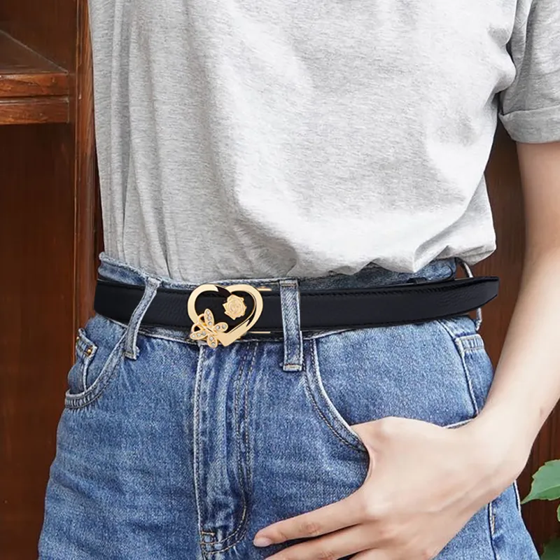 WilliamPOLO Cow Leather Leather Belts Women's Width  2.5cm-4