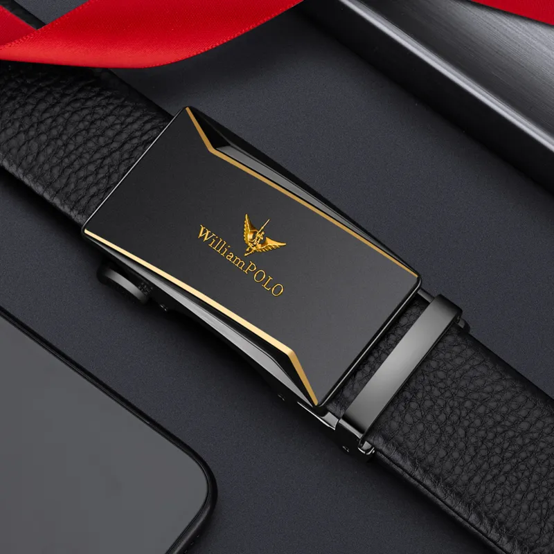 WilliamPOLO Top Grain Cow Leather Leather Belts Men's Multicolor 3.5cm Width-16