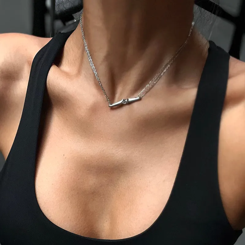 ICE ROCK Titanium Steel Necklaces Women's-7