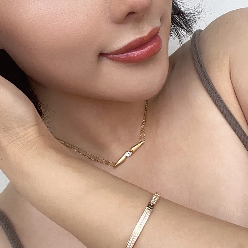 ICE ROCK Titanium Steel Necklaces Women's-2