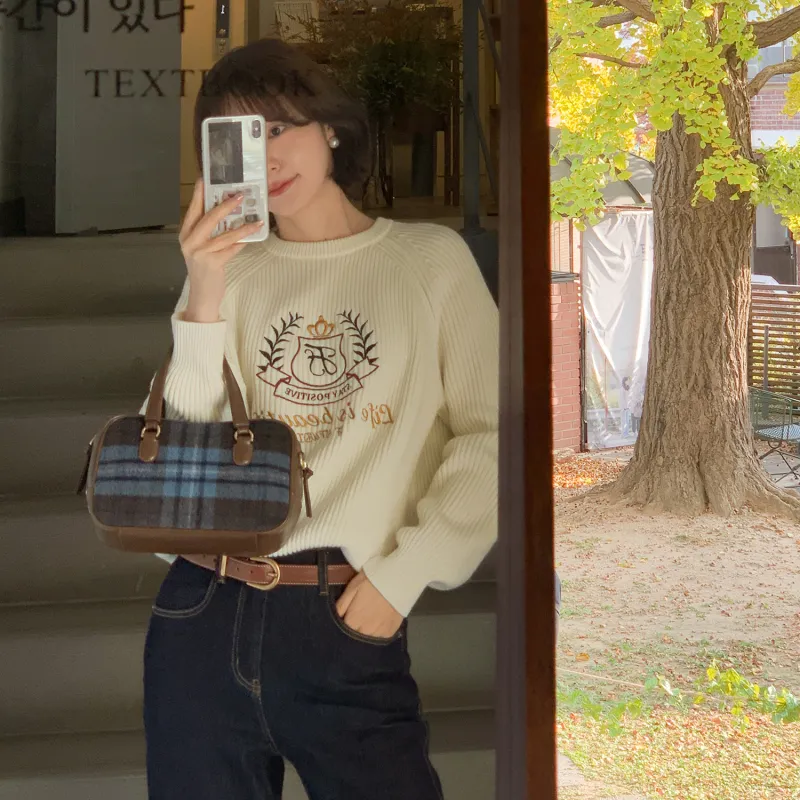 Fstudio Korean Petite Knitwear Commute Loose Fit Thickened Sweater Women's White-7