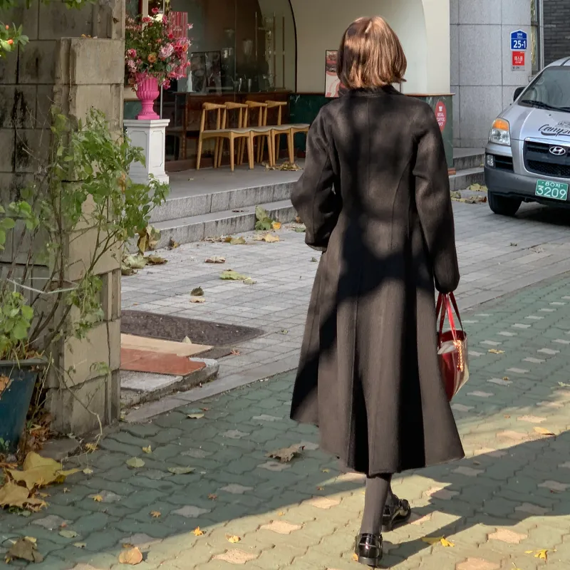 Fstudio Korean Elegance Commute Minimalist Style Coat Women's Black-5