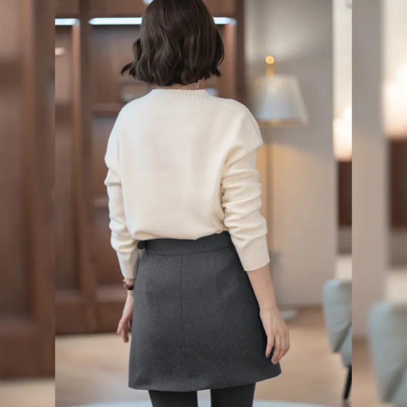 Fstudio Fashion Loose Fit Commute Base Knitwear Women's Black-2