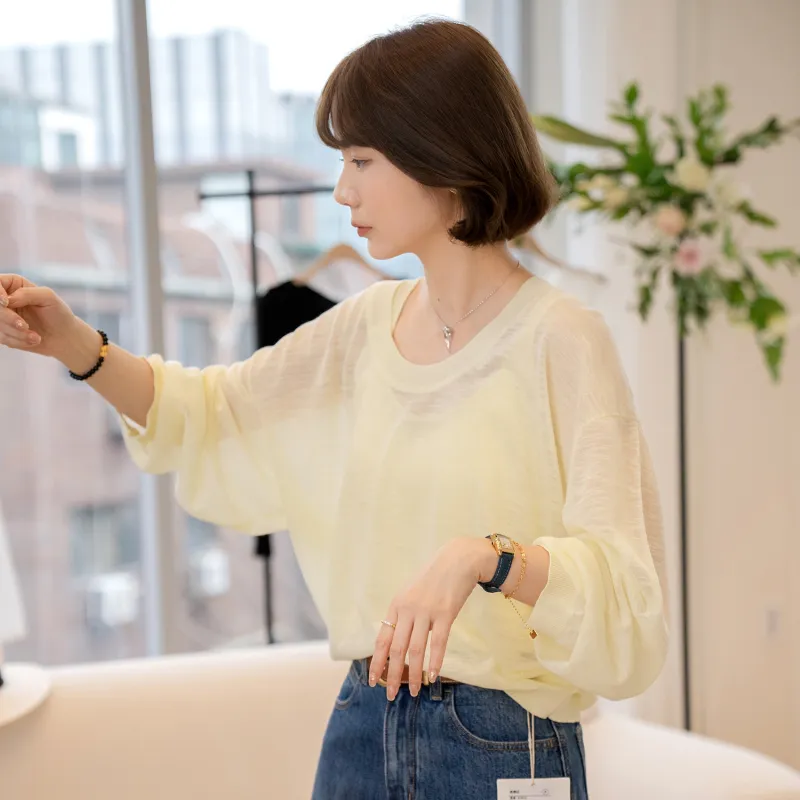 Fstudio Spring Korean Style Thin Knitted Fabric Layered Design Two Piece Set Top Women's-9