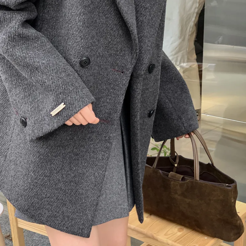 Fstudio Velvet feel Coat Women's Gray-3