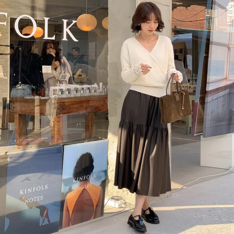 Fstudio Leather Long Skirts Women's-9