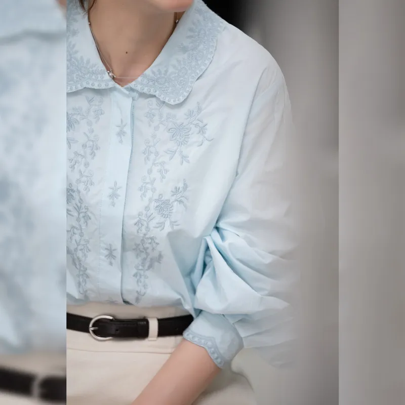 Fstudio Korean Style Design Shirt Women's Blue-3