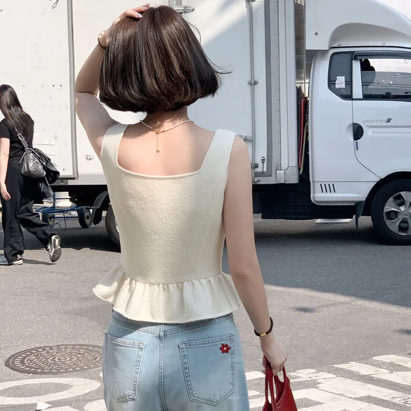 Fstudio Korean Style Petite Design Top Versatile Sleeveless T Shirt Women's-6