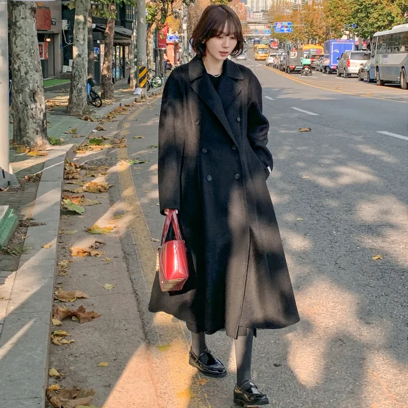 Fstudio Korean Elegance Commute Minimalist Style Coat Women's Black-3