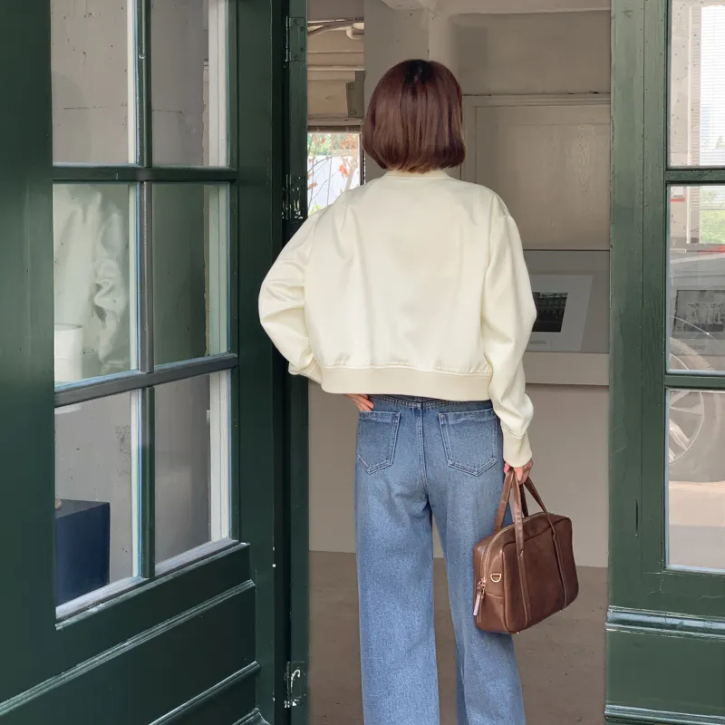 Fstudio Baseball Jacket Coat Women's Apricot-2