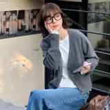 Fstudio Korean V-Neck Knitted Fabric Cardigan Petite Layering Inner Layer Unisex