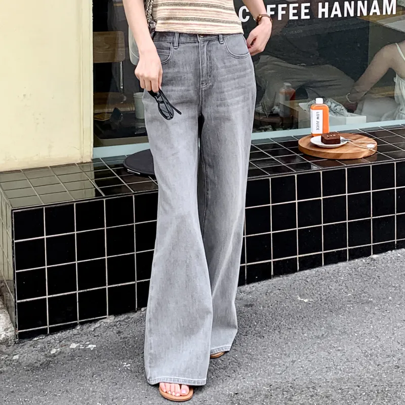 Fstudio Wide Leg Jeans Women's Gray-2
