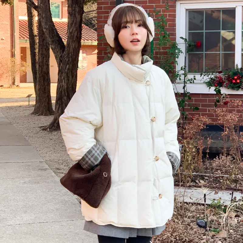 Fstudio Fall And Winter 2 in 1 Multicolor 90 Fill Power White Duck Down Down Jacket Coat Women's White & Green-4