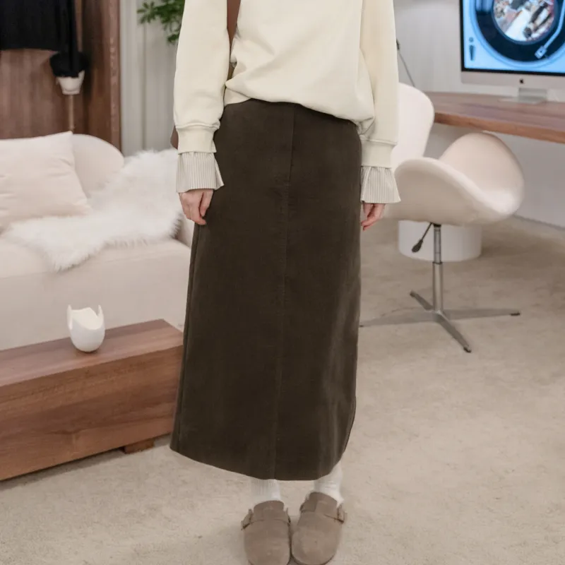 Fstudio A line Skirt Women's Light Coffee-3