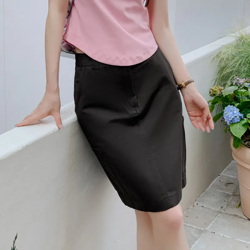 Fstudio Casual Short Skirts Women's Dark Gray-2
