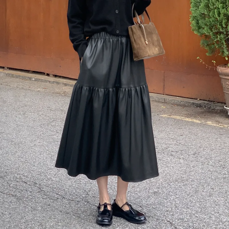 Fstudio Leather Long Skirts Women's-2