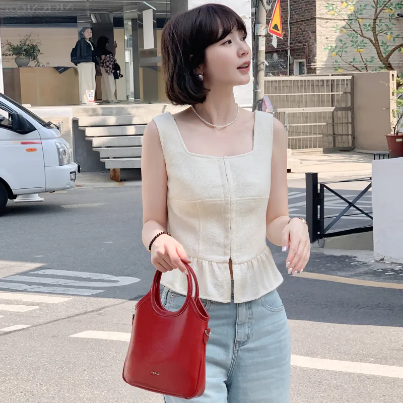Fstudio Korean Style Petite Design Top Versatile Sleeveless T Shirt Women's-5