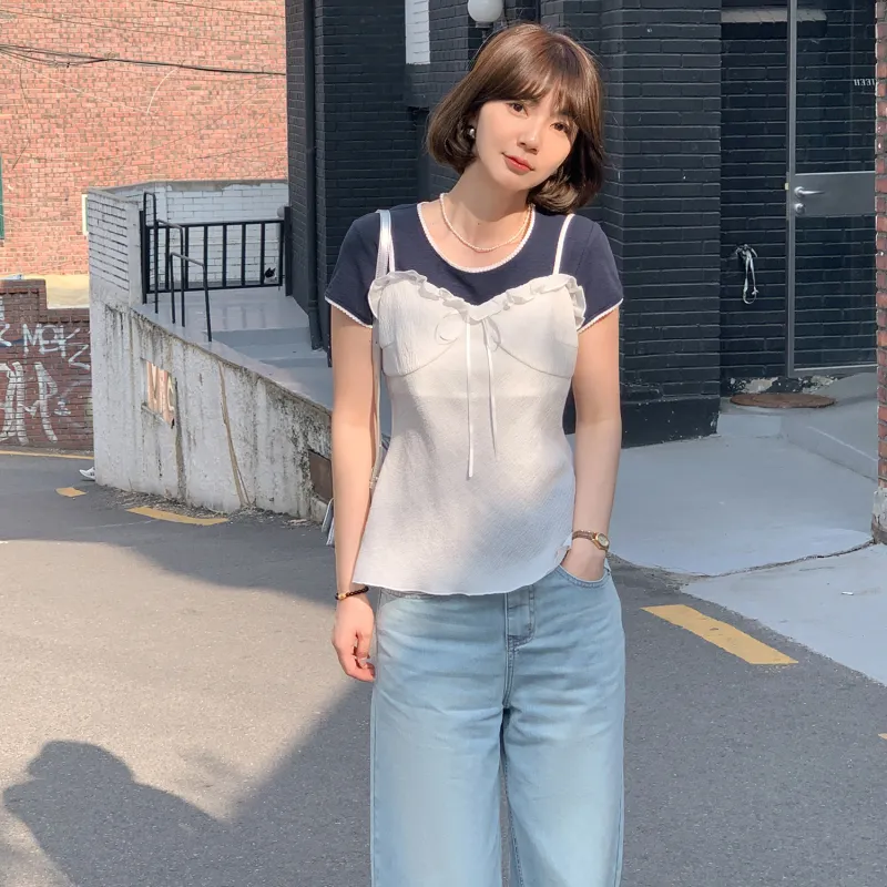 Fstudio Korean Style Thin Crew Neck Versatile Minimalist Style Short Sleeved T Shirts Women's-9