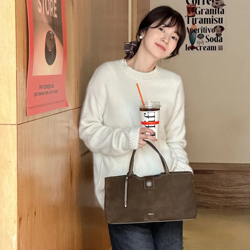 Fstudio Korean-Style Autumn And Winter Crew Neck Small Design Atmosphere Wool Knitwear Women's-2