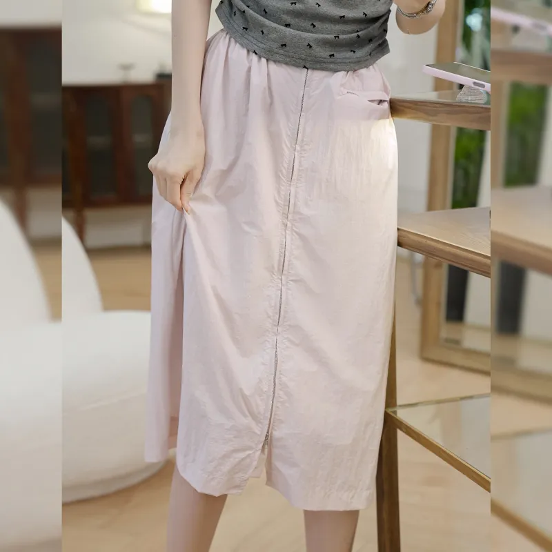 Fstudio Casual Long Skirts Women's Pink-4