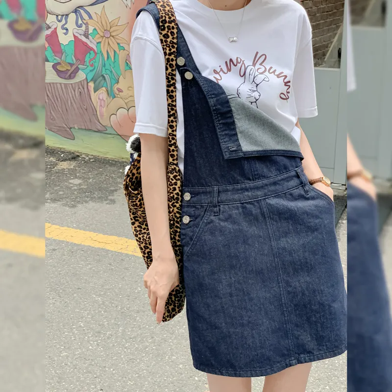 Fstudio Sleeveless Denim Dress Women's Blue-2
