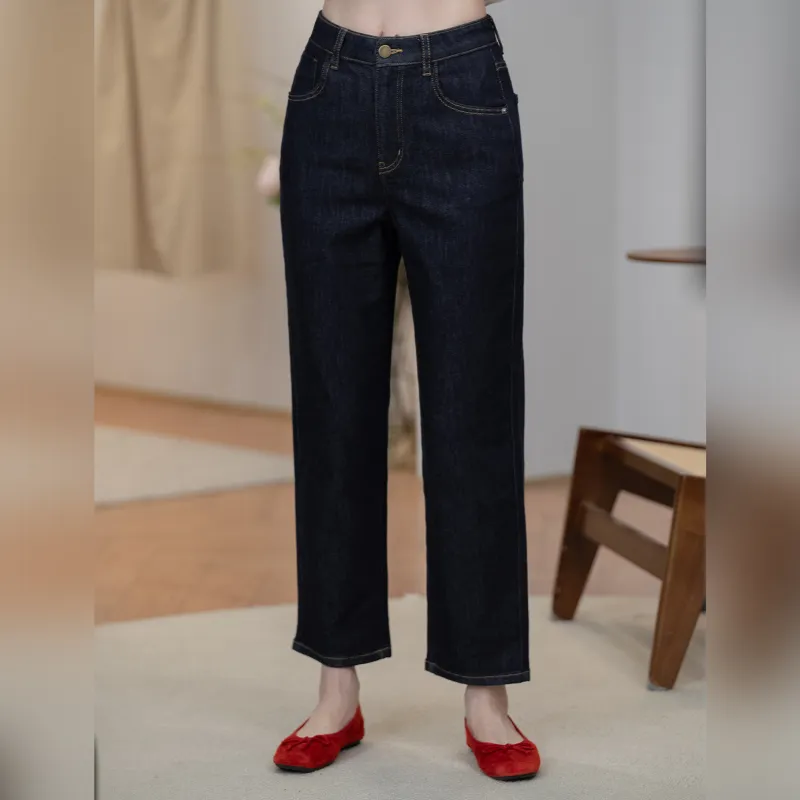 Fstudio Summer Korean Style Thin Slimming Casual Jeans Women's Blue-6
