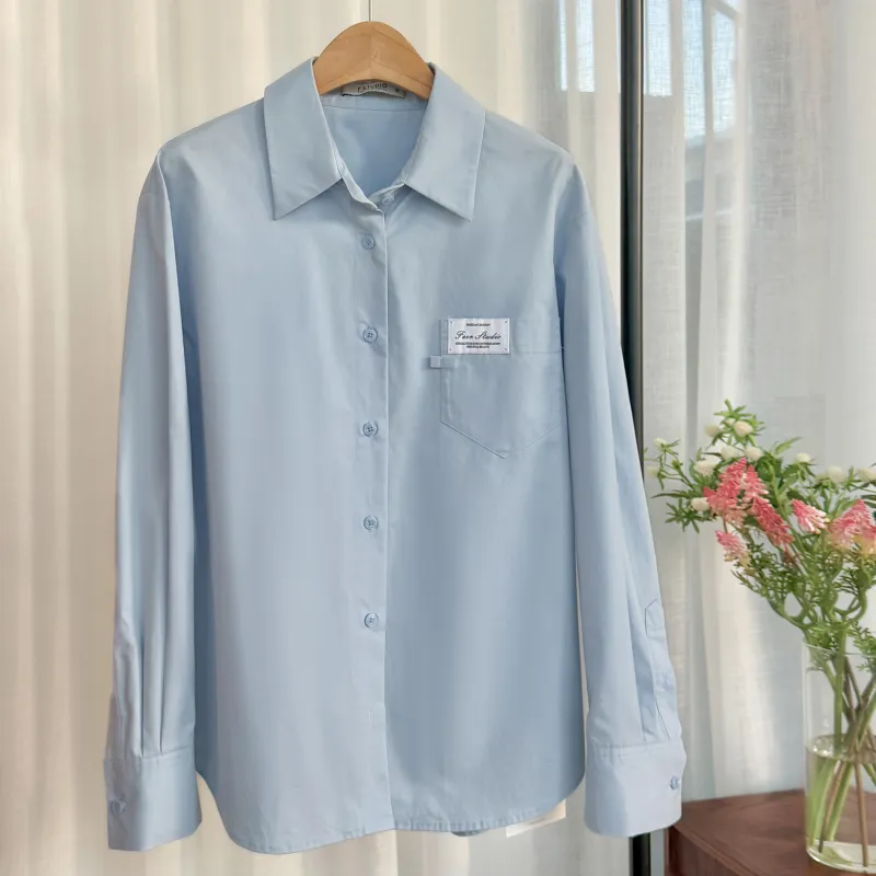 Fstudio Spring Korean Style Solid Color Sweet Style Versatile Shirt Women's-7