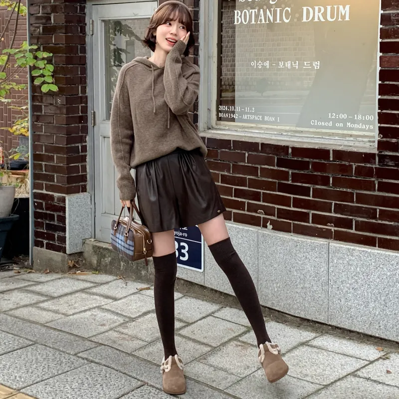 Fstudio Fall And Winter Korean Style Hooded Design Solid Color Inner Layer Wool Sweaters Women's-11