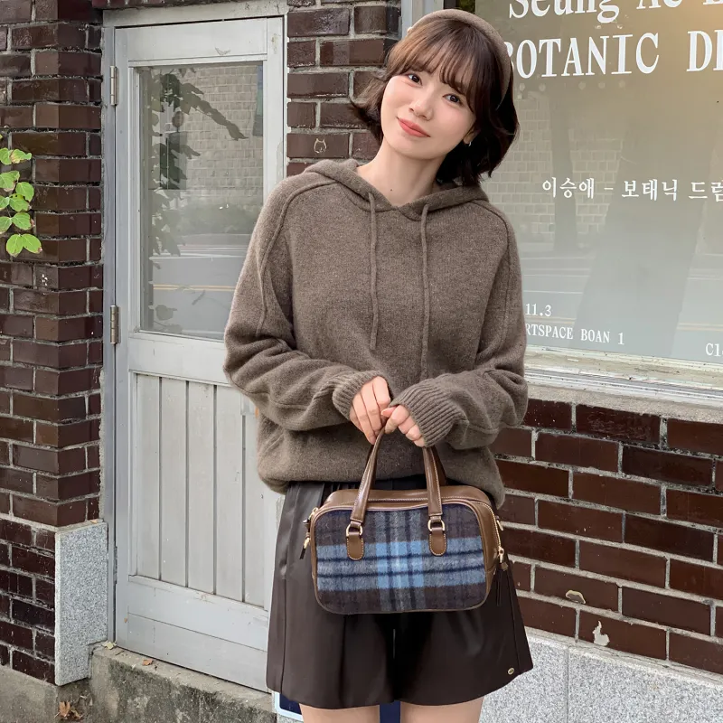 Fstudio Fall And Winter Korean Style Hooded Design Solid Color Inner Layer Wool Sweaters Women's-8