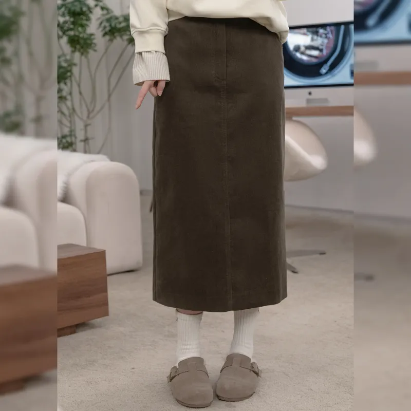 Fstudio A line Skirt Women's Light Coffee-2