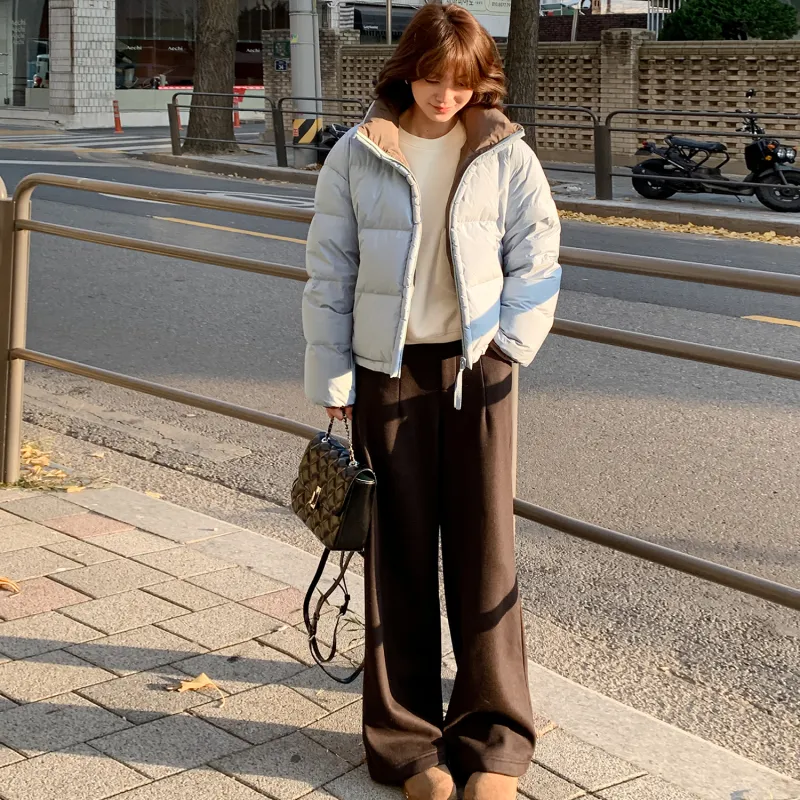 Fstudio Fall And Winter Korean Sweet Style Petite Cropped Down Jacket Coat Women's-4