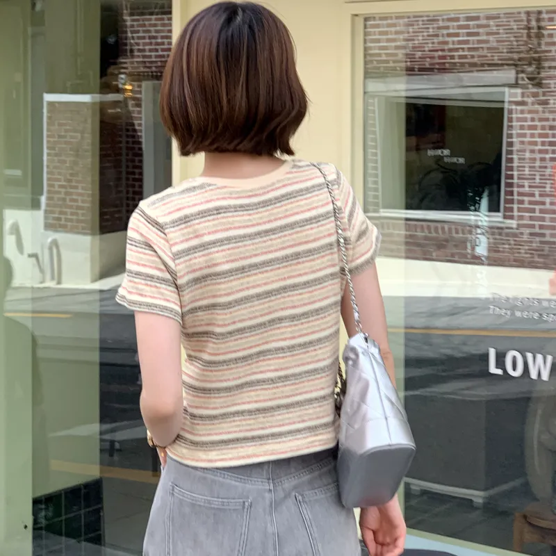 Fstudio Short Sleeved T Shirts Women's Apricot-3