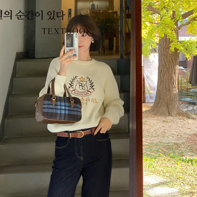 Fstudio Korean Petite Knitwear Commute Loose Fit Thickened Sweater Women's White-6