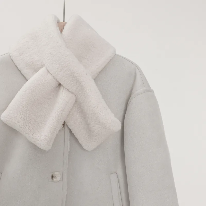 Fstudio Velvet feel Coat Women's White-2