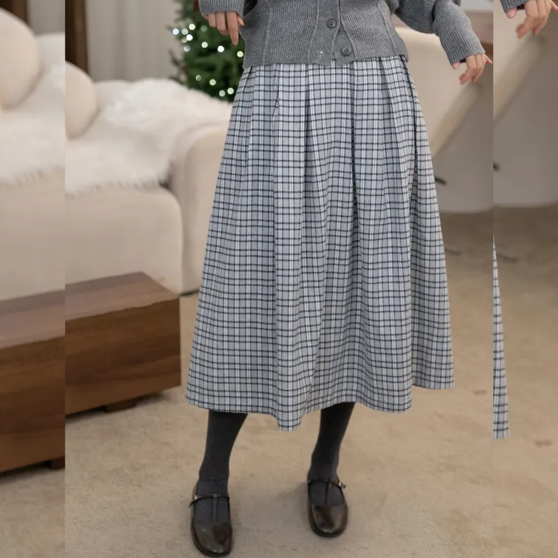 Fstudio Fall And Winter Mid Length Skirt Women's Blue-2