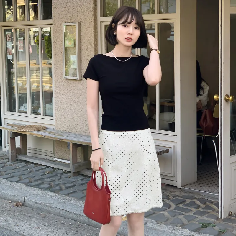 Fstudio Summer High Rise Petite Boat Neck Short Sleeved T Shirts Women's-12