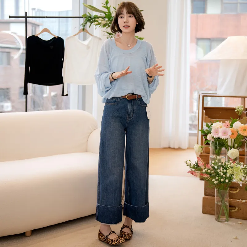 Fstudio Spring Korean Style Thin Knitted Fabric Layered Design Two Piece Set Top Women's-5