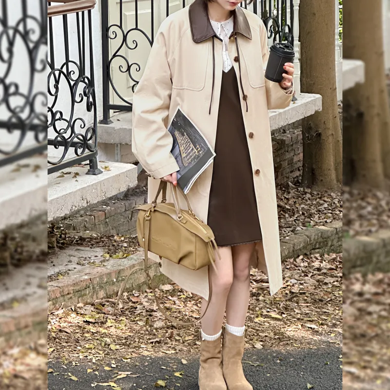 Fstudio Trench Coat Women's Light Coffee-3