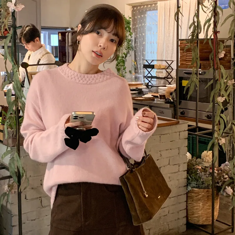 Fstudio Korean-Style Autumn And Winter Crew Neck Small Design Atmosphere Wool Knitwear Women's-8
