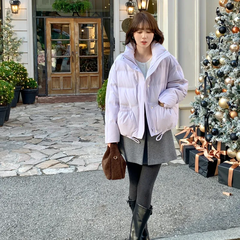Fstudio Fall And Winter Korean Petite 90 Fill Power White Duck Down Cropped Down Jacket Coat Women's-11