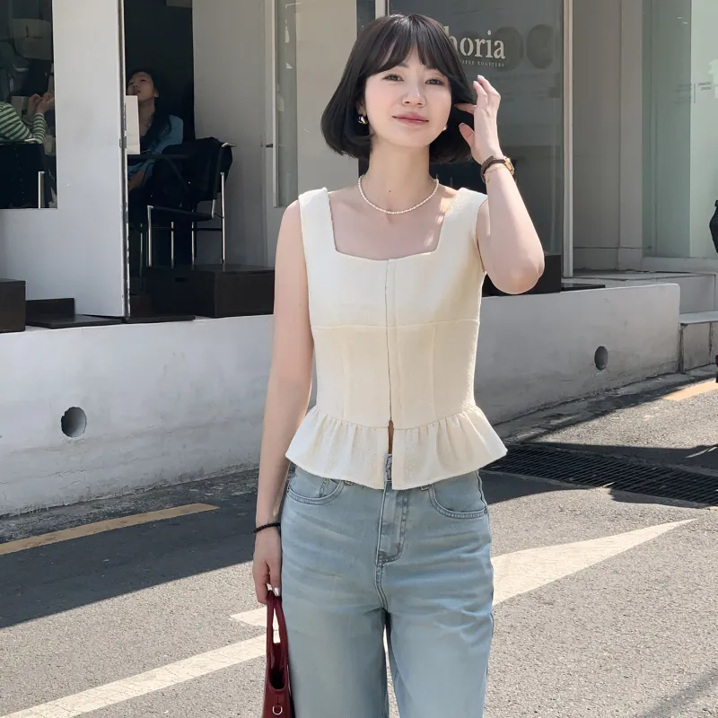 Fstudio Korean Style Petite Design Top Versatile Sleeveless T Shirt Women's-3